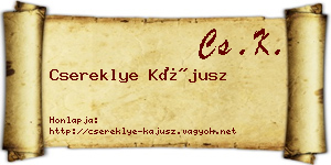 Csereklye Kájusz névjegykártya